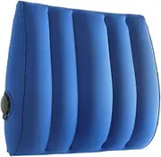Generic Inflatable Lumbar Pillow Lower Back Pillow Folding Ergonomic Pillow Lumbar Support Pillow for Sleeping Rest Camping Hiking, Blue