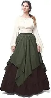 NSPSTT Womens Renaissance Medieval Costume Victorian Dresses Gown Scottish Dress