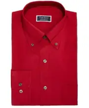 Club Room Mens Dress Shirt 17 1/2 Regular Fit Performance Red XL