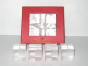 Set of 4 Crystal Place Card Holders by Lucien Piccard New