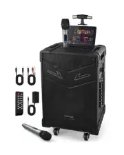 3-Way Trolley PA System with Wireless Microphones, Bluetooth Karaoke Machine ...