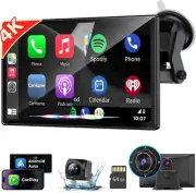 9 inch Wireless Apple CarPlay Screen for Car&4K Dash Cam with Android Auto