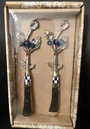 Mackenzie-Childs Blueberry Canape Knives Set of 2 NIB