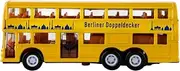 IDENA 4229634 Berlin Double Decker Bus with Free Wheel, 10 cm, Yellow