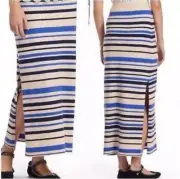 Anthropologie Sparrow Angora Lambswool Cashmere Knit Maxi Skirt Striped NEW Sz S
