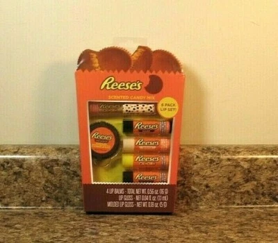 Reese’s Scented Candy Mix 6 Pack Lip Set 4 Lip Balms 2 Lip Gloss
