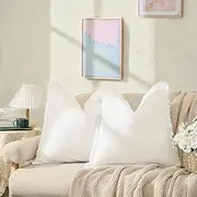 Boho Fringe Tassel Linen Style Throw Cushion Pillow Cover Case (Creamy White, 50 x 50 cm)