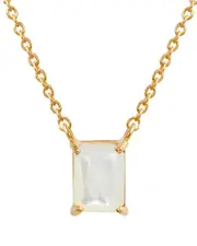 Savvy Cie 18K Over Silver Moonstone June Birthstone Necklace