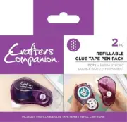 CRAFTER'S COMPANION - GLUE TAPE PEN PACK - 60MTRS - DOTS - 1 X PEN, 1 X REFILL