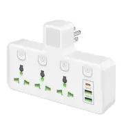 3 Prong 2-Prong to 3-Prong Outlet Extender w/ Type A/C USB Wall Charger Adapter