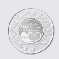 在飛比找蝦皮購物優惠-壓克力 LED 婚禮邀請卡 save the date 銀色