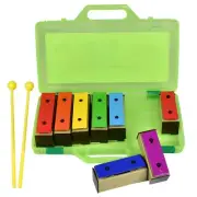 Xylophone Glockenspiel 8 Notes Chromatic Resonator Bells with Green Case