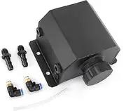 Coolant Overflow Reservoir, Engine Coolant Recovery Kits, Universal 1L Quadrate Aluminum Radiator Coolant Overflow Bottle Recovery Water Tank Reservoir