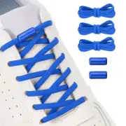 Elastic No Tie Shoelaces Replacement 3Pcs with 2 Metal Buckles, Navy Blue