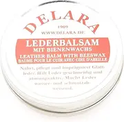 DELARA Baume pour Cuir avec de la Cire d'abeille de Haute qualité, Entretien du Cuir Qui Rend Le Cuir Doux, Souple et Respirant, boîte de 75 ML - incolore