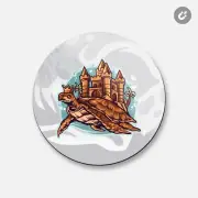 Turtle Kingdom Animal | 4'' X 4'' Round Decorative Magnet