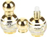Mikinona 2pcs Refillable Glass Perfume Bottles Stylish Essential Oil Roller Containers for Travel Elegant Design for Perfume and Oils Portable and Reusable