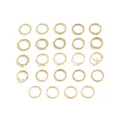 Fashion Vintage Gold Geometric Stackable Rings Set Boho Joint Finger Jewelry