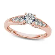 0.63 CT. T.W. Natural Diamond Engagement Ring in Solid 14K Rose Gold