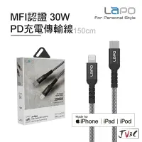 在飛比找樂天市場購物網優惠-LaPO MFI認證 30W 傳輸充電線 適用 iPhone