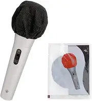 RETON 100 Pcs 3.07inch Disposable Microphone Cover Non-Woven, Sanitary Handheld Mic Windscreen Protective Cap for Recording Room, Karaoke, KTV and Any Shared Environment (Black)