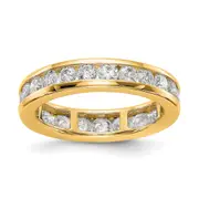 Solid Real 14k Polished 2ct Channel Set CZ Eternity Wedding Band Ring