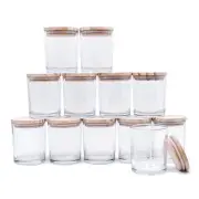 Thick Candle Jars for Making Candles 12 Pcs 7 OZ Empty Jars with Wood Lids fo...