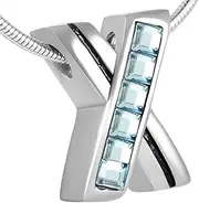 DOTUIARG X Shape Cremation Jewelry Pendant Necklace for Hold Human/Pet Ashes