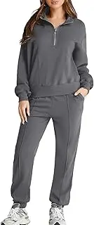 [Herseas] Women 2 Piece Outfits Sweatsuit Sweatshirt Sweatpants Tracksuit Sweat Lounge Matching Set 2024 Fall Trendy