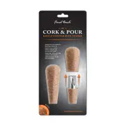 2pc Final Touch Cork Bottle Stopper/Drink Pourer Spout Barware Tools Wine Saver