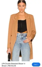 Revolve LPA beige button down blazer coat XS