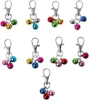 Jizlan 1Pc Random Color Pet Dog Collar Bells with Lobster Clip Colorful Metal Bells Bells Dog for Cat Collars Decoration Charm Pet Accesso, 1, Cotton, No Gemstone