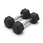 4kg x 2 Hex Rubber Coat Iron Dumbell Home Gym Strength Weight Commercial Grade