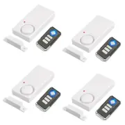 4× Wireless Window Door Open Entry Alarm Magnetic Sensor 113dB Anti-Theft Remote