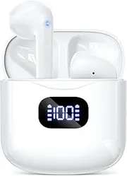 FazeeXone Wireless Earbuds in-Ear Headphones Noise Cancelling, LED Display USB-C Fast Charging & 30 Hours Playtime for All Phones.