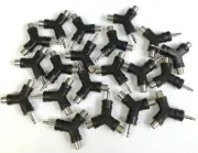 20 Pack Belkin Audio Video 3.5mm Mono Plug To 2 RCA Jacks Splitter Connectors