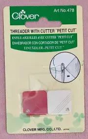 2 x Needle Threader & Cutter For Hand Sewing, Thread, Clover, Petit Cut
