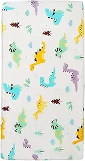 KOMBIUDA Sheet Dinosaur Pattern Cradle Sheet Soft and Breathable Crib Cover for Comfortable Standard Crib Mattress Adorable Nursery Bedding