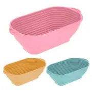 Bread Proofing Basket Silicone Oval Sourdough Bread Baking Baskets Foldable