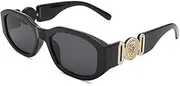 [Hycredi] Rectangle Sunglasses for Women Men Retro Driving Glasses 90’s Vintage Fashion Irregular Frame UV400 Protection