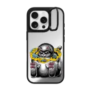 iPhone 16 Pro Mirror Ring Stand Case MagSafe Compatible Daydreaming Cat by Jake Foreman