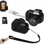 Zoomu Mini Camera Keychain, 1080p Mini Photo Video Camera Keychain, Retro Portable Micro Video Camcorder with 8 Filters, Fhd 1080p with Sd Card, Keychains Cameras for Travel Study Recording(128GB)
