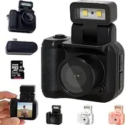 Vintage Mini Snapshot Camera， Keychain Camera, Tiny Nostalgic Digital Waterproof Nostalgic Camera with LED Flash Light, Portable Travel Miniature Pocket 1080p HD Snap Camera for Life Recording