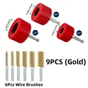 3/9Pcs Copper Pipe Cleaner Set for Power Drill Tube Cleaning Brush Cleans Copper