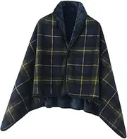 WeiLaiKeQi Poncho Blanket Lightweight Cozy Wearable Blanket for Sofa Winter Outdoors Bed, Blue 100x140cm