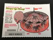 Merry Go Round Theme Instant SV Lottery Ticket , issued in 1983, no cash value