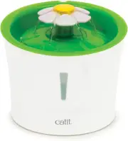 Flower Fountain with Triple Action Filter, Cat Drinking Water Fountain, 3 L, Gre