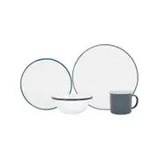 Argon Tableware 16pc Enamel Dinnerware Set - Blue
