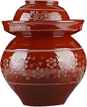 [LPDBSIDJE] Ceramic Pickle Jar with Lids,Traditional Chinese Porcelain Pickle Jar Crock,Ceramic Fermentation Crock with Water Seal Airlock Lid,Sauerkraut Crock for Pickling Pick 8Kg-6Kg