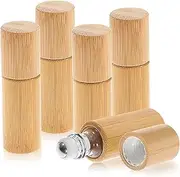 Gogogmee 5Pcs Portable Roll Bottles for Essential Oils and Perfumes Wood Color Travel Friendly Design Safe and Durable Material for Organizing Your Oils